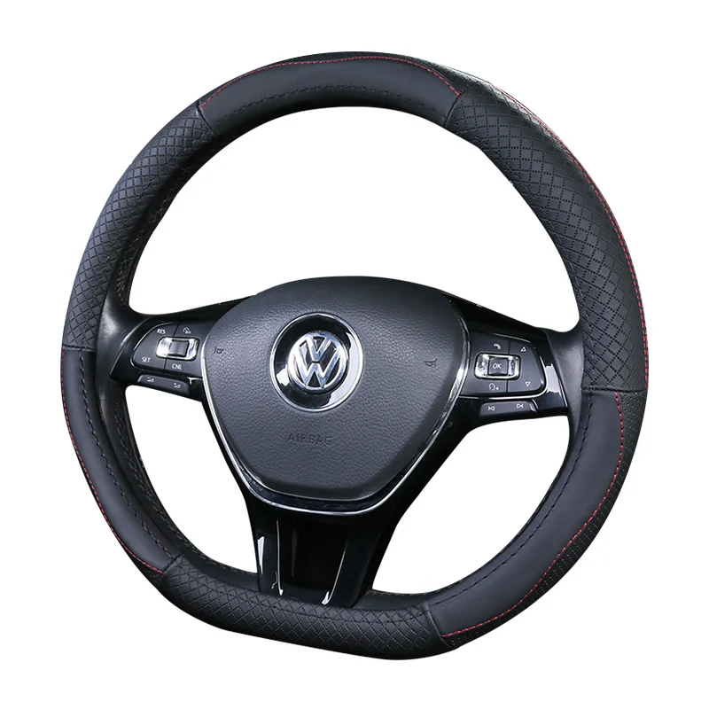 Верхний слой кожаный руль чехлы для Volkswagen VW Ameo Arteon CC Beetle Golf GTI Jetta Passat Phideon Polo Vento tiguan