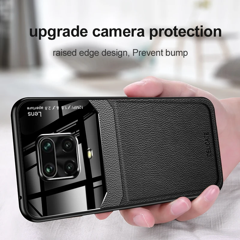 

For Xiaomi Redmi Note 9S Case Mirror Plexiglass PU Leather Shockproof Case for Xiaomi Redmi Note 9 Pro Max Back Cover