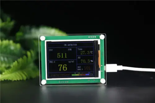 2 8 &quotжк дисплей углекислого газа CO2 + PM1.0 PM2.5 PM10 тестер температура и