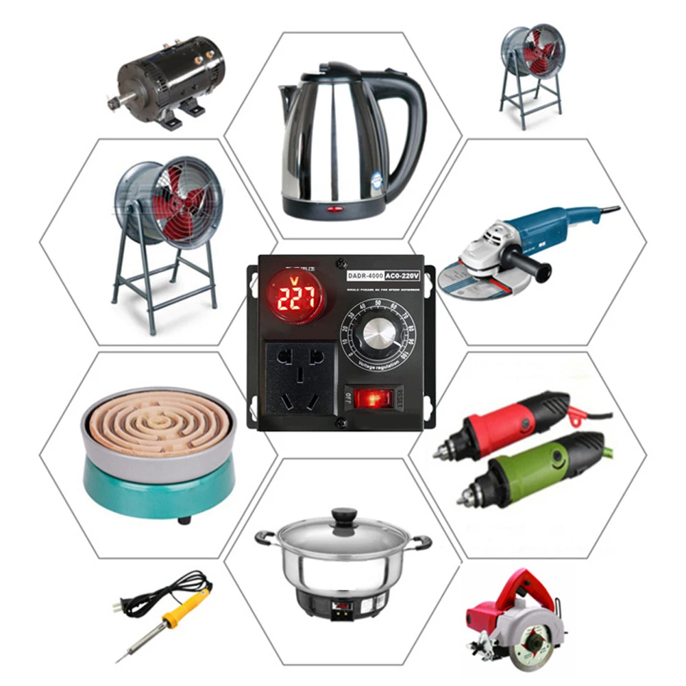 ЕС Plug AC220V 4 кВт SCR регулятор скорости вращения вентилятора | Обустройство дома