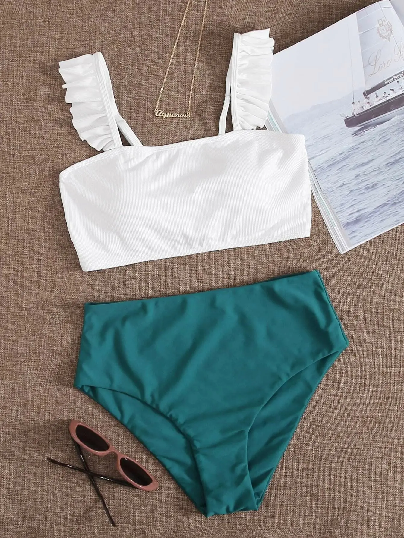 

Милые Бикини с оборками, женские купальники, купальник пуш-ап, стринги с высоким вырезом, купальные костюмы, сексуальная пляжная одежда разн...