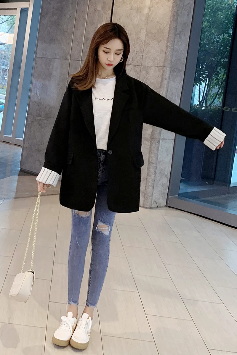 Новая женская одежда женский костюм Блейзер одноцветная куртка Женский блейзер