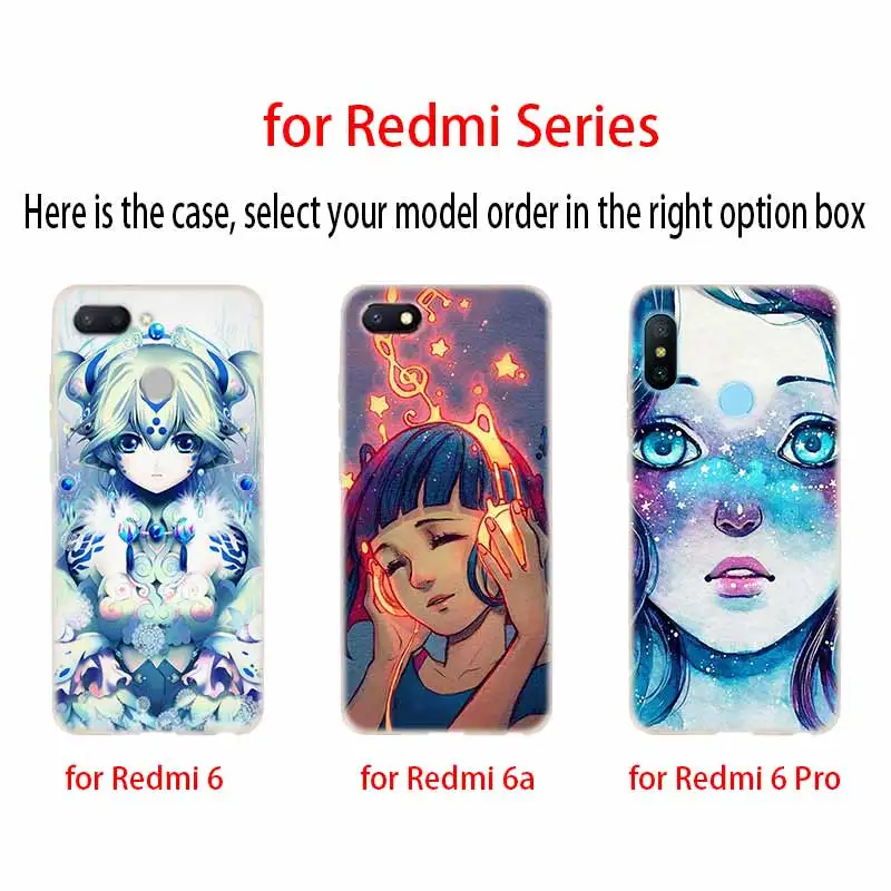 nime cartoon beauty Silicone Clear Soft TPU Case For Xiaomi Redmi Note 10 9 8 7 6 5 Pro Max 10S 9T 8T 9S Fundas | Мобильные телефоны