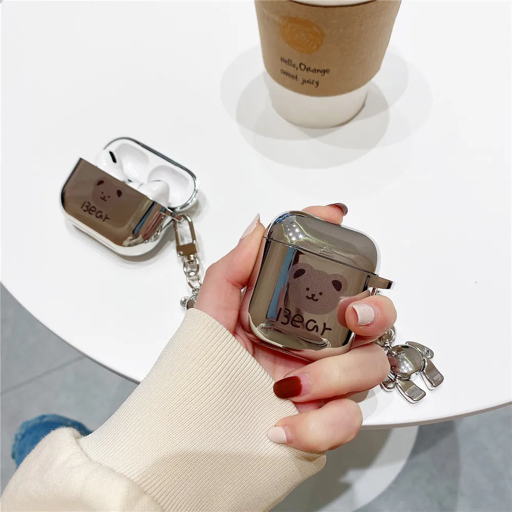 Чехол для Airpods Pro с милым медведем роскошные защитные аксессуары наушников Airpods2 1