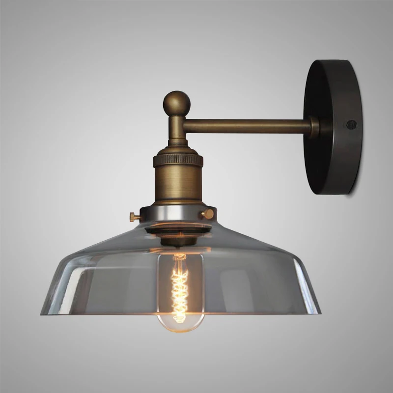 Винтажный Лофт прикроватный светильник стеклянный настенный канделябр