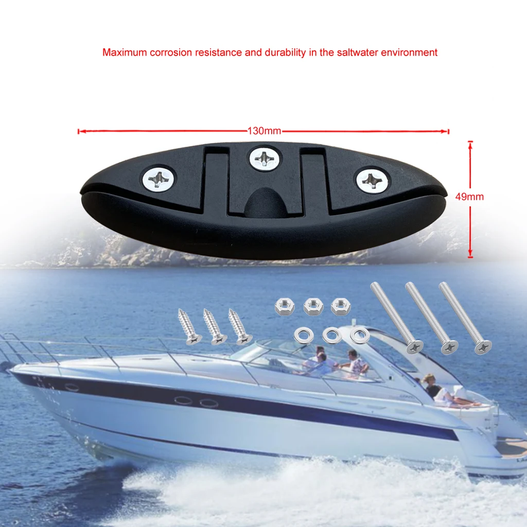 

2X 5inch Nylon Sailboats Flip Up Folding Pull Up Cleat Dock Deck Boat marine Kayak hardware Line Rope mooring Cleat accessories