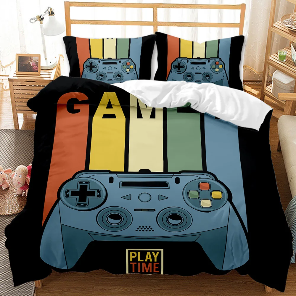 Gamepad Camera Digital Printed Bedding Set Game Console Duvet Cover Bed Quilts Blue Bedclothes Gaming Devices Home Textiles