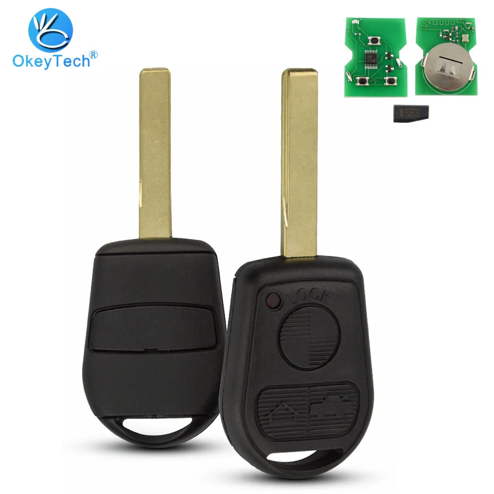 OkeyTech для Bmw дистанционный ключ 3 кнопки EWS 433 МГц ID44 чип HU92 лезвие BMW E90 E60 E34 E36 E38 E39 E46