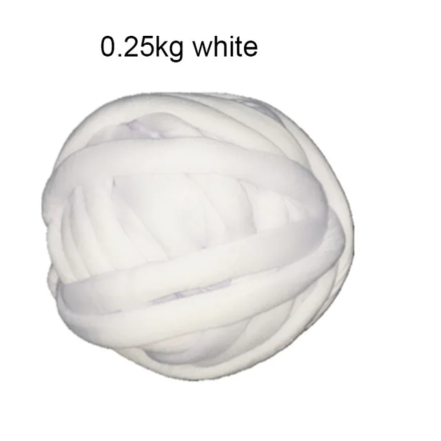 white 0.25kg 500 г толстая супер объемная пряжа для ручная вязка крючком, мягкая большая хлопковая пряжа для рукоделия, прядильная пряжа для одеяла - Цвет: white 0.25kg