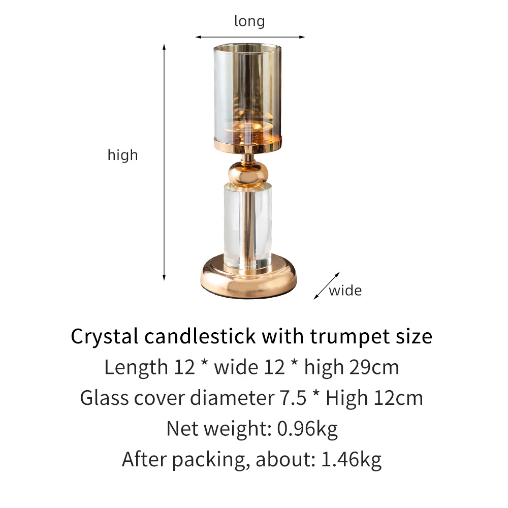 

Modern Metal Glass Crystal Stand Candle Holder,Used for Christmas Family Party Table Decoration Accessories Wedding Gifts