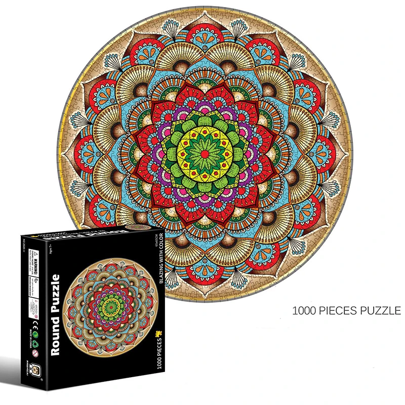 

1000pcs Round Puzzle 1000 Pieces 3D Jigsaw Puzzle for Adults Educational Toy for Kids