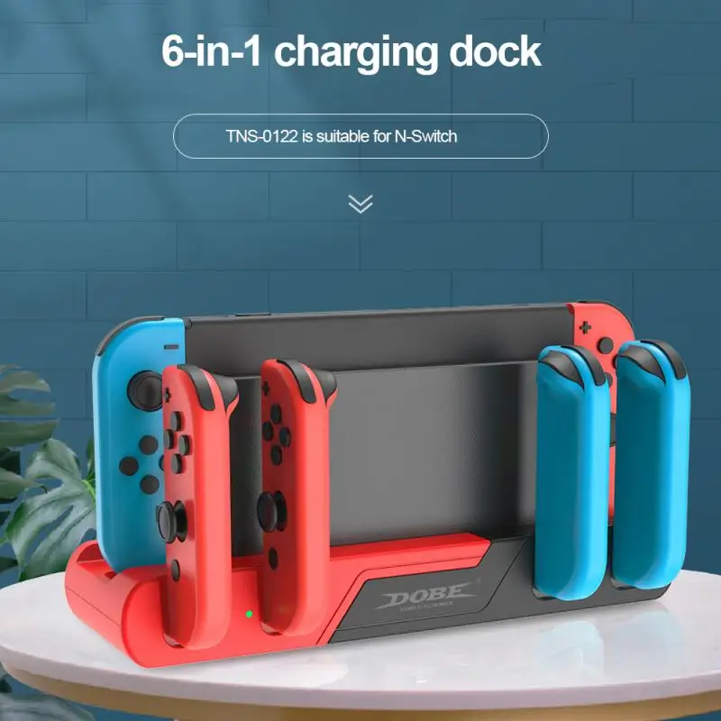 

For Nintendo Switch Charger 4 Port Joycons Controller Gamepad Charging Dock Station Switch Console Holder Charger 8 Game Slots
