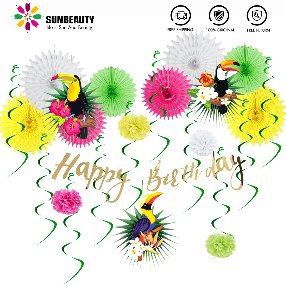 Тематические тропические украшения для вечеринки Toucan баннер на день рождения