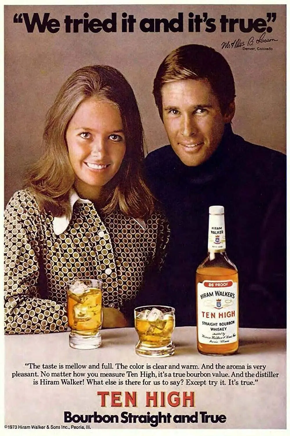 

Ten High Bourbon Wall Decor Metal Tin Sign 12x8 Inch