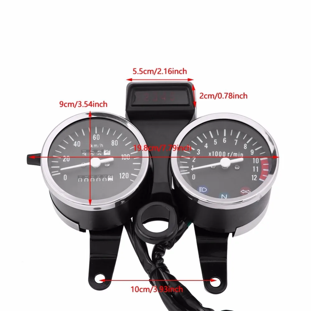 Motorcycle Speedometer Odometer LED Motorcycle Modified Accessories Speedometer Odometer Tachometer Universal for Suzuki GN125