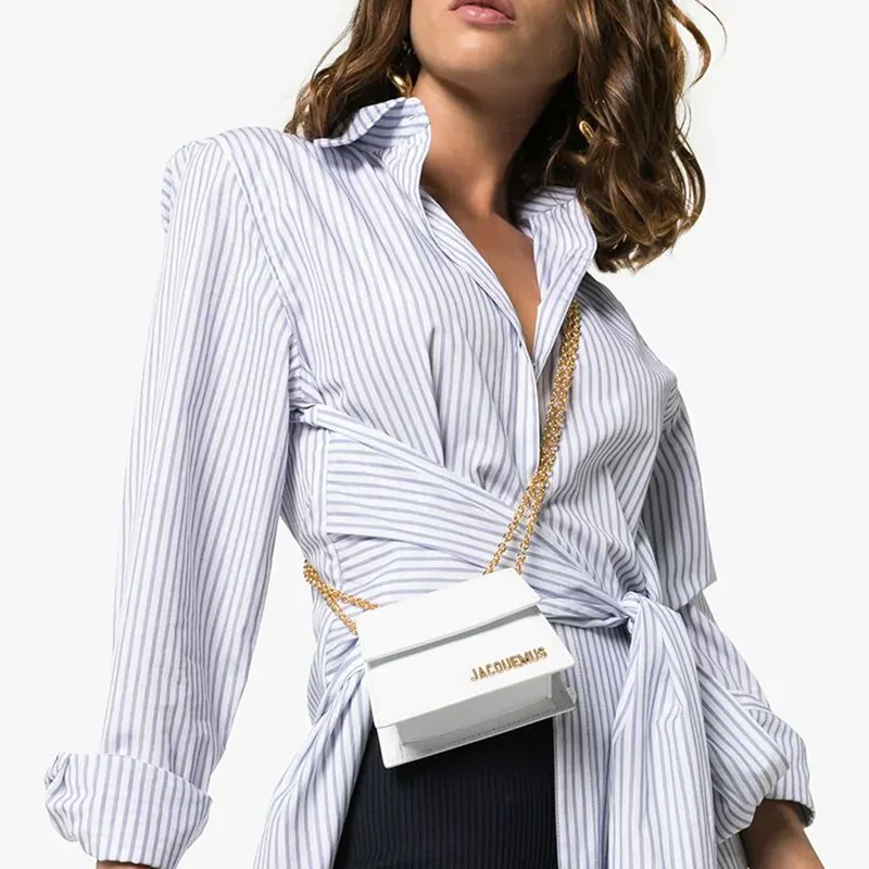 Брендовая роскошная сумочка-мессенджер на очень маленькой цепочке кожаные сумки