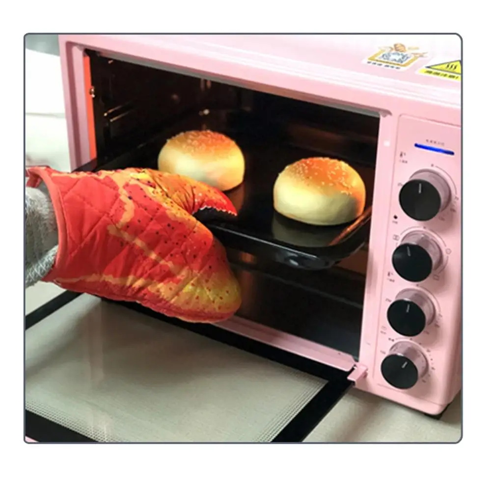 

1PC 3D Cartoon Cat Paws Oven Mitts Long Cotton Baking Insulation Gloves Microwave Heat Resistant Non-slip Home Kitchen Gloves