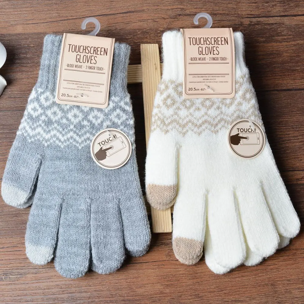 

Hot Sale 1 Pair Women Girl Knit Mittens Gloves Warm Touching Screen for Winter Smart Phone X85
