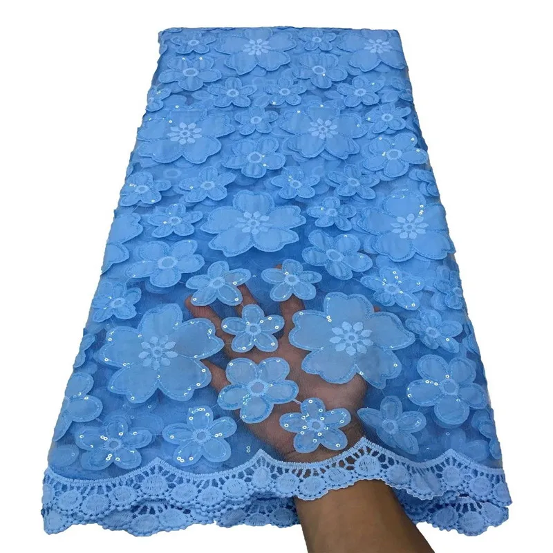 

African embroidery tulle lace fabric 2020 high quality french net Tulle lace with sequins for wedding 5yards J113