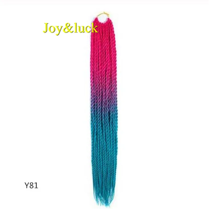 Y81 Joy& luck 24 дюйма Сенегальские закрученные крючком косички 30 прядей синтетические волосы для наращивания плетение волос - Цвет: Y81