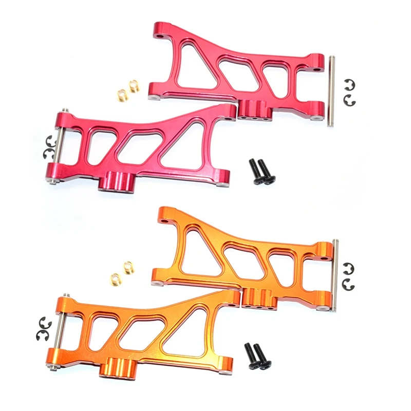 

2 Set Aluminum Alloy Rear Lower Swing Arm For Tamiya TT02B TT-02B 1/10 RC Car Parts Accessories,Red & Orange