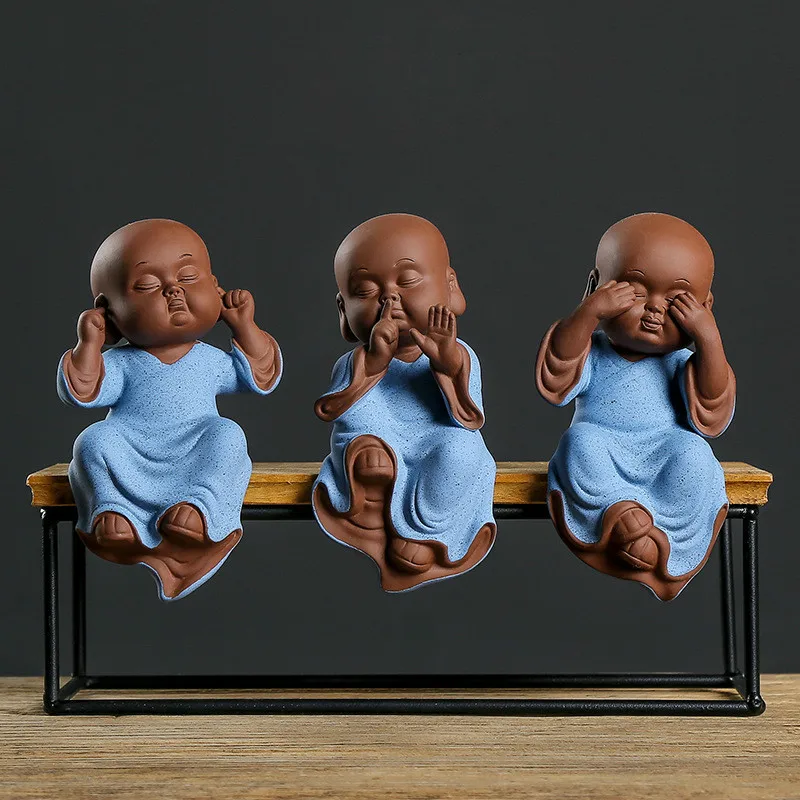 Статуи Будды керамические украшения из фиолетового песка домашнее украшение