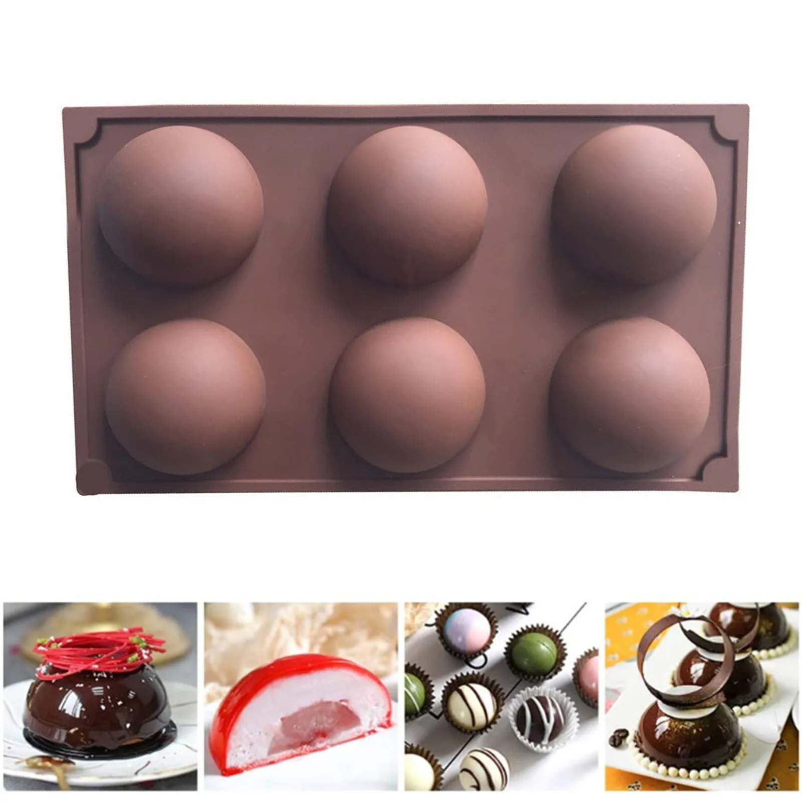

Half Sphere Silicone Soap Molds Bakeware Cake Decorating Tools Pudding Jelly Chocolate Fondant Mould Ball Shape Biscuit Tool