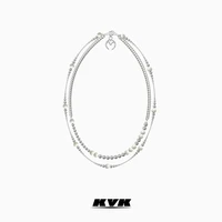 kvk natural white jade combination long necklace womens body chain sweater chain 2021 new light luxury niche accessories ins
