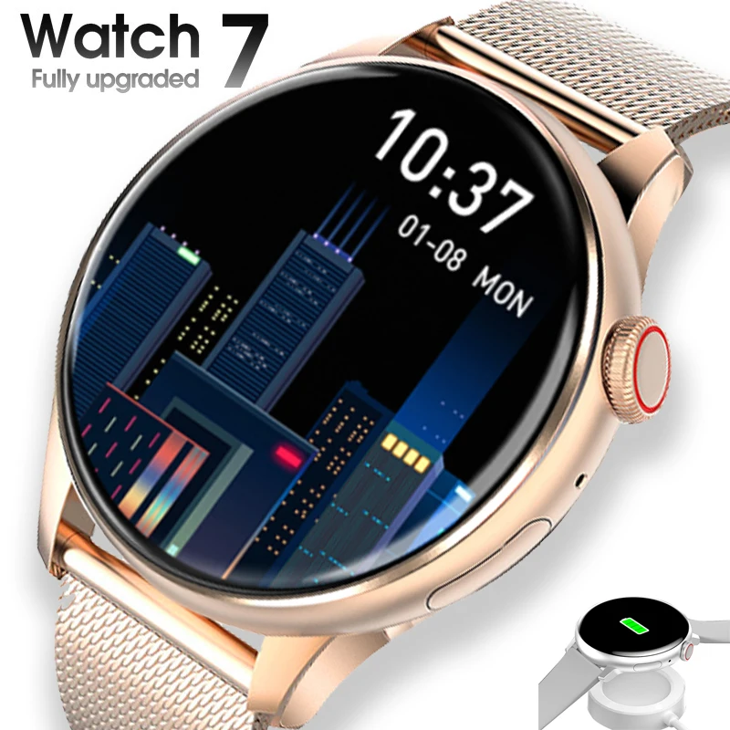 

New Women Smartwatch Full Touch screen Support Dial Call Heart Rate Fitness Tracker Wireless charg Smart Watch for Apple Watch