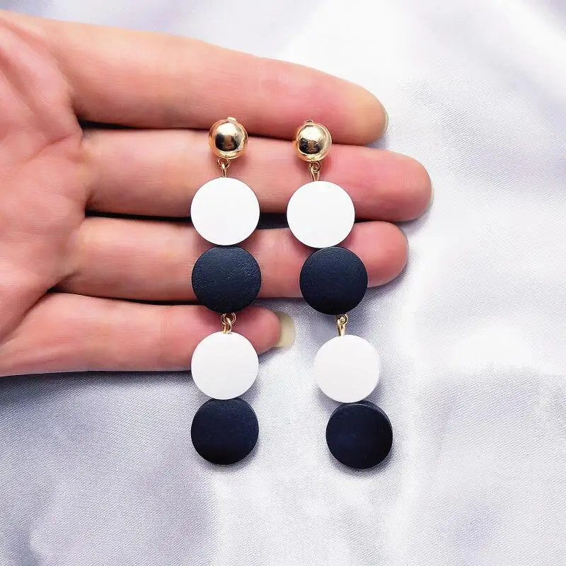 Новые деревянные висячие серьги модные ювелирные изделия для вечерние корейские