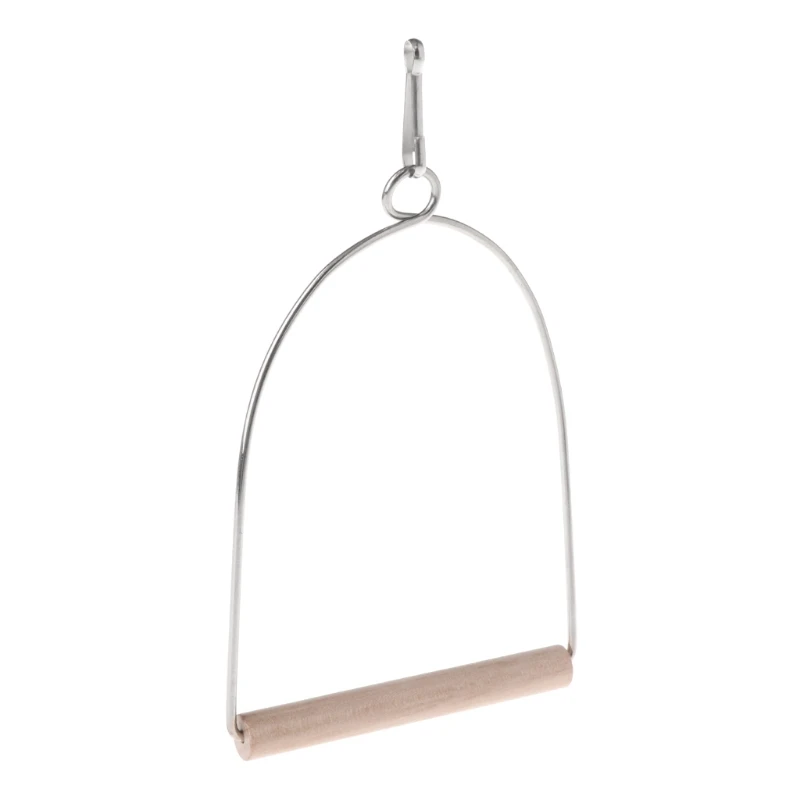 

Natural Wooden Birds Perch Parrots Hanging Swing Cage Toys Stand Holder Pendant