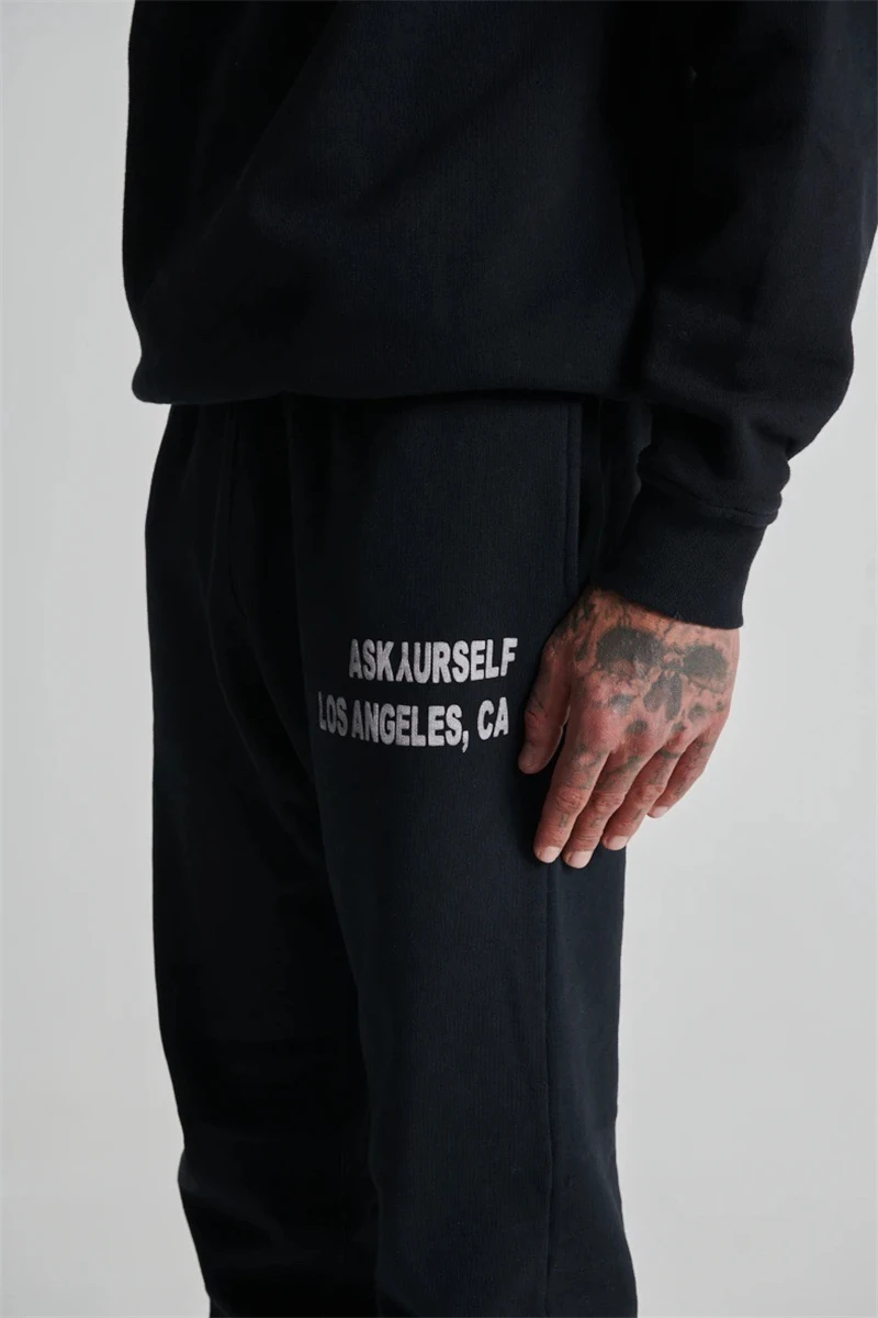 Askyurself Fashion Pants Men 1:1 High Quality Vintage Washed Fleece Foam Print WomenSweatpants Heavy Fabric Trousers | Мужская одежда