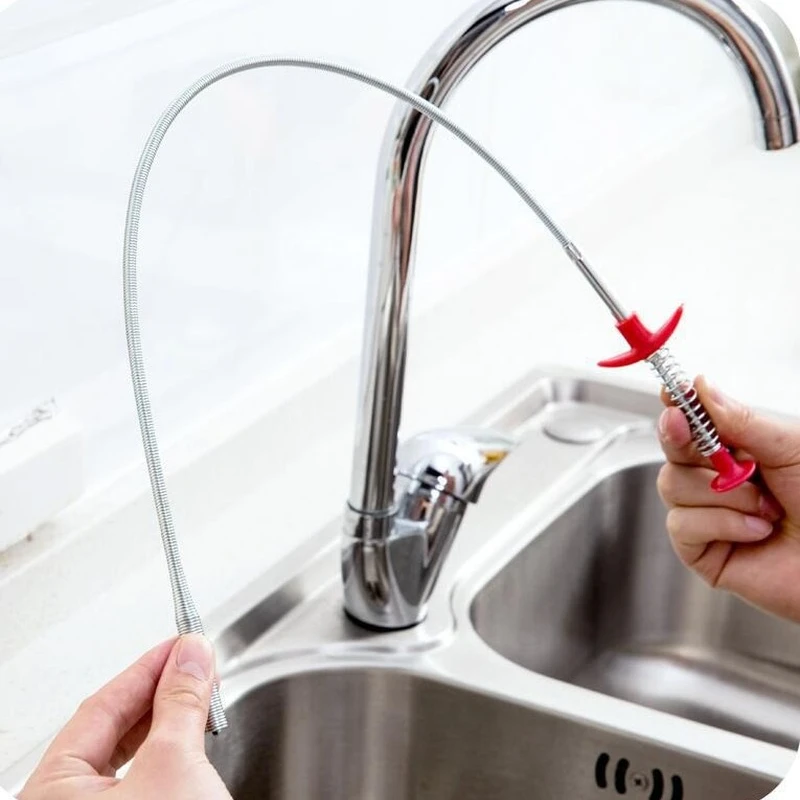 60 см домашний сливной очиститель сантехники змеевидная пружина трубы