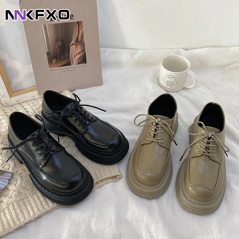 

Shoes Woman Flats Oxfords Women's spring British Style Round Toe Platform All-Match Casual Female Sneakers Modis Dress vc2797