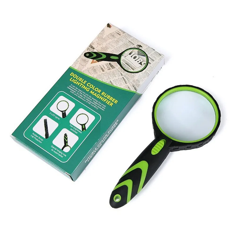 

New 3 LED Light Handheld 3X 45X Illuminated Magnifier Microscope Magnifying Glass Aid Reading for Seniors loupe Jewelry 2021