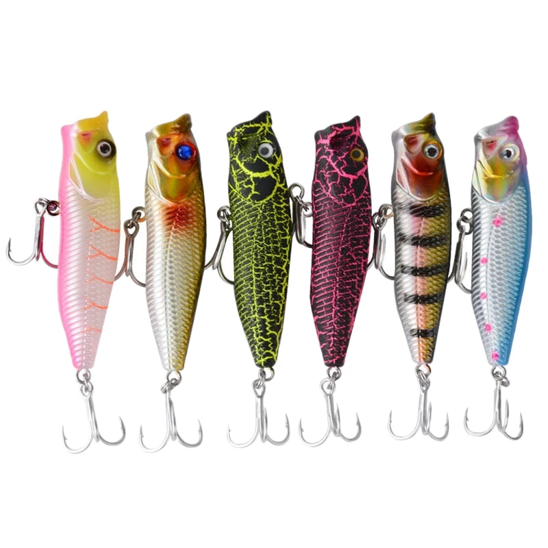 

6Pcs Floating Fishing Lure With Floating Rotating Tail Artificial Hard Bait Fishing Lures Swimbaits Slow Sinking Lure