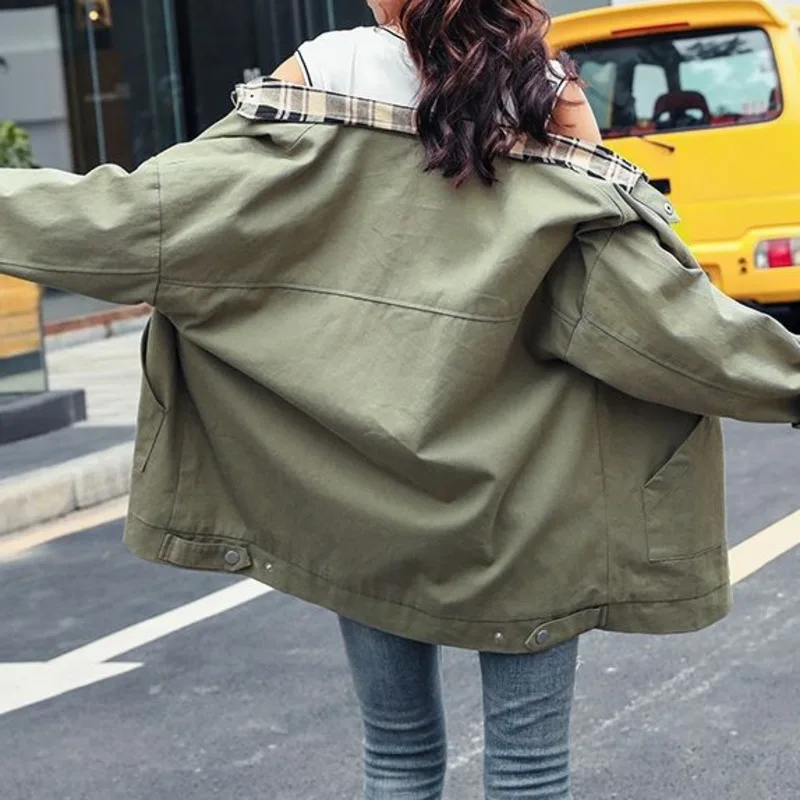 

2021 Autumn New Baseball Jacket Women's Korean Jacket Harajuku Stitching Long Coat Women Streetwear Gothic Jackets Windbreaker