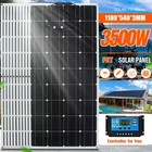 Солнечная панель 3500 Вт, гибкая панель, внешний аккумулятор, зарядное устройство для автомобиля, домашняя система, генератор, полный комплект для кемпинга, автомобиля на открытом воздухе