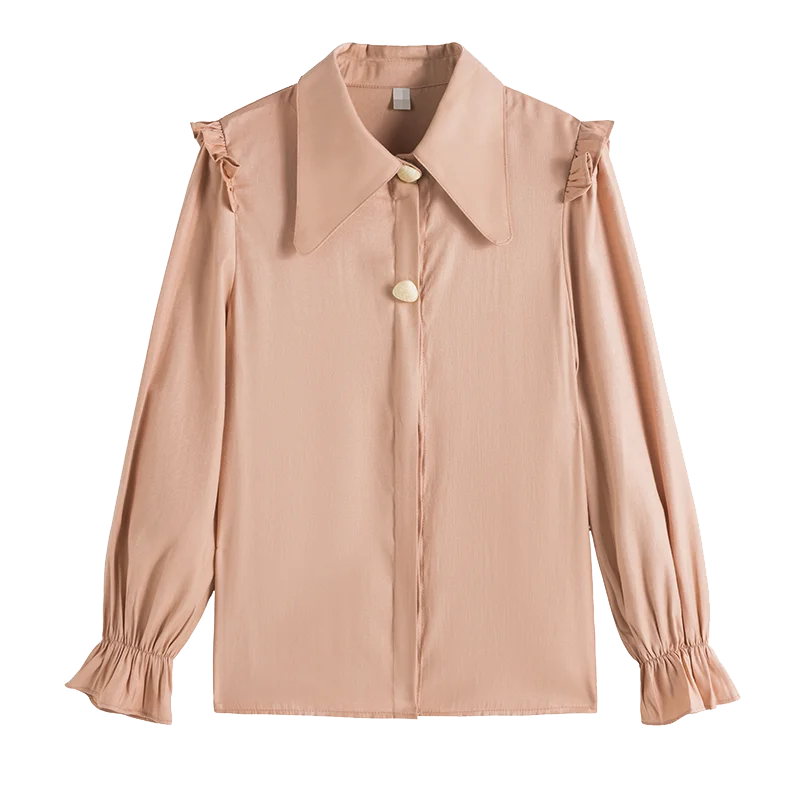 

COIGARSAM Full Sleeve Shirt Womens tops New Spring Patchwork Women shirts White Pink Blue 5839