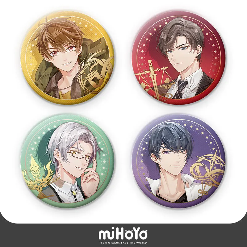 

Game Tears of Themis Raven Libra Vilhelm King Marius Vertical Painting Series Bronzing Badge Button Brooch Pin Metal Xmas Gift