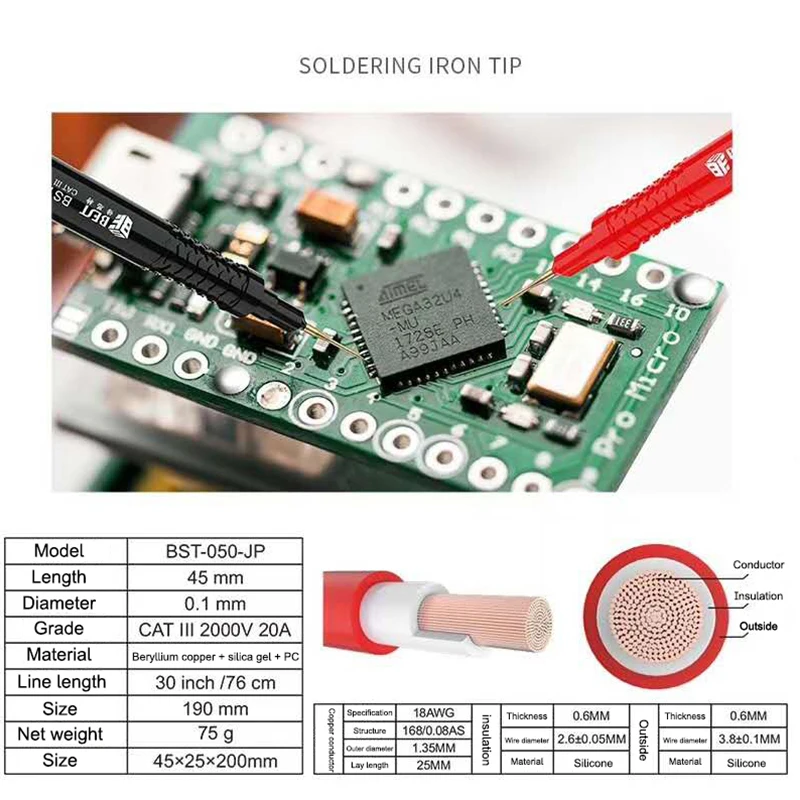 Сменный суперпроводящий мультиметр CAT III 1000 В 20 А тестовая ручка специальные