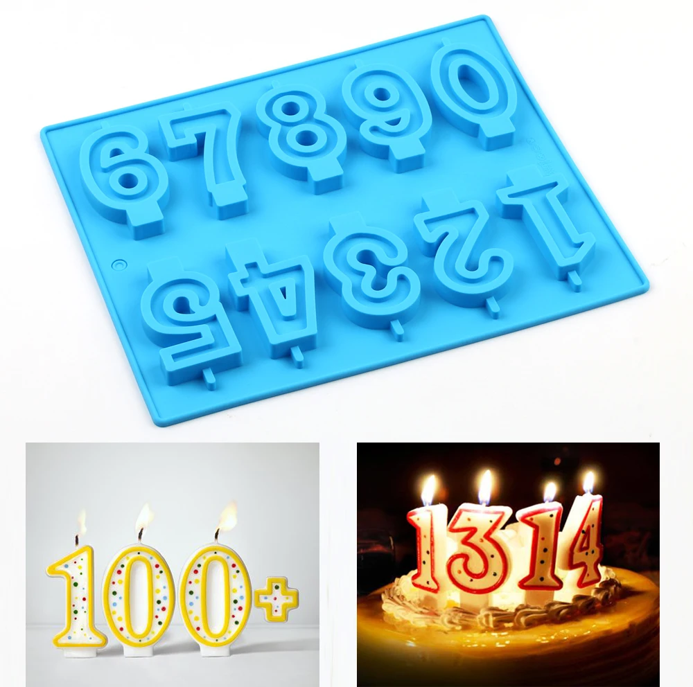 

Silicone Lollipop Mold 0-9 Number Shaped Kitchen Cake Tool Candy Chocolate Moulds DIY Party cake decorating tools fondant 3D