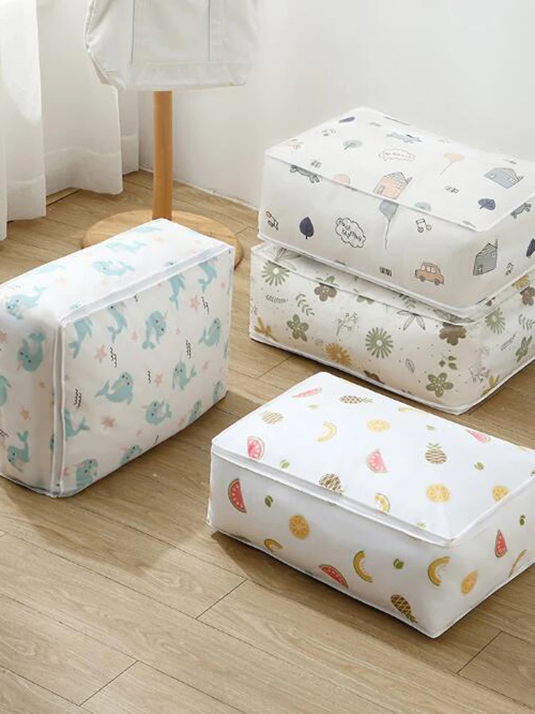 

Household quilt storage bags, cartoon printing clothes and clothing finishing storage bags, moisture-proof and dust-proof bags