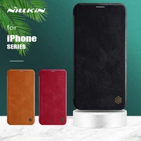 for iphone 11 pro max x xr xs max case nillkin qin luxury flip leather case for iphone 11 8 7 6 6s plus 5 5s se 2020 phone cover