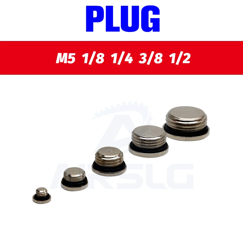 M5 1/8 1/" 3/8" 1/" 3/4" медный внутренний шестигранный штекер с уплотнительным кольцом заглушка медная заглушка для пневматического
