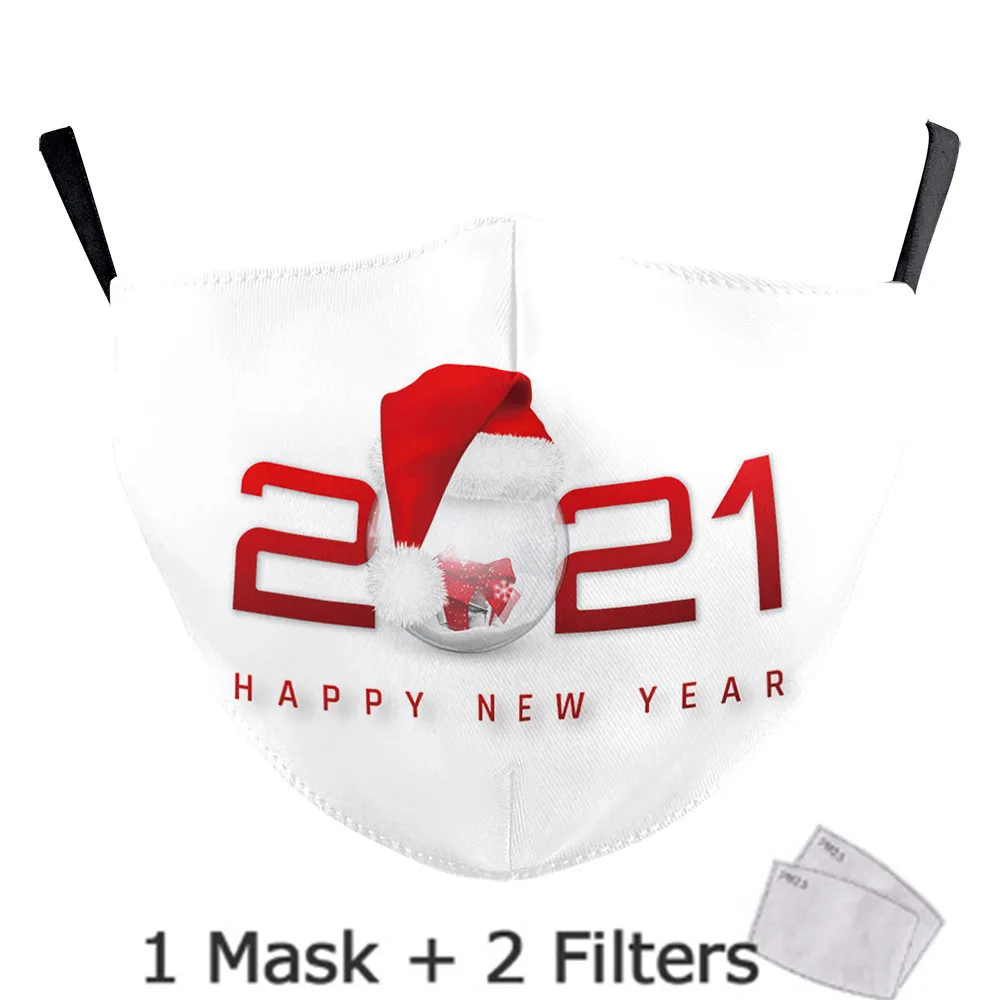 

2021 Save New Year Print fashion face mask for Men Women Adult Reusable Washable Fabric Mouth Mask Cover PM 2.5 Filter Masks