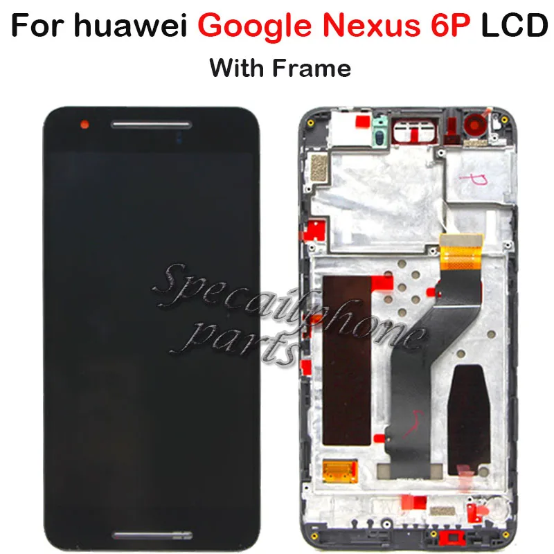 ЖК-дисплей для huawei Google NEXUS 6P сенсорный экран дигитайзер панель в сборе с рамкой