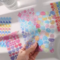 minkys new arrival 2pcslot kawaii glittery laser decorative scrapbooking sticker for journal gift school office stationery