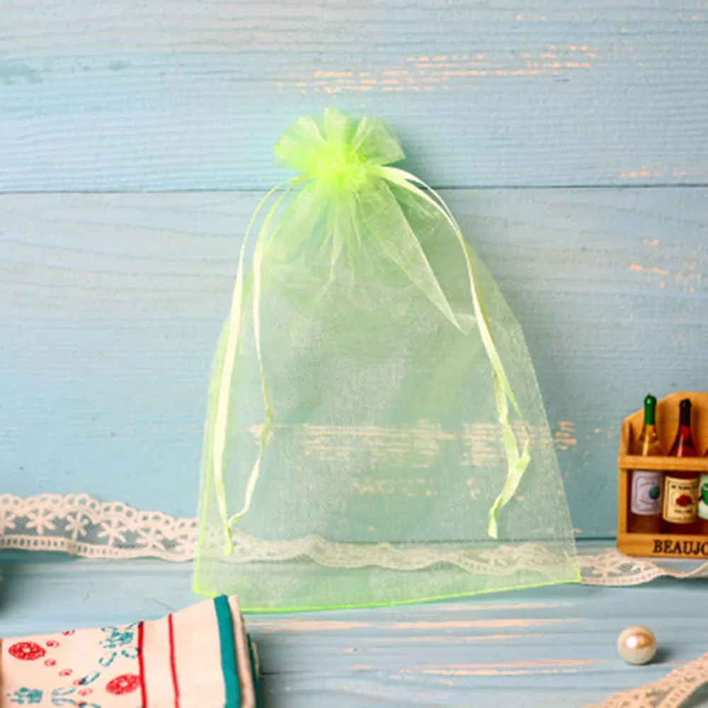 

50pcs Drawsting Bags 7x9 CM Storage Organza Jewelry Packaging Bags Party Decoration Drawable Bags Gift Pouches colorful