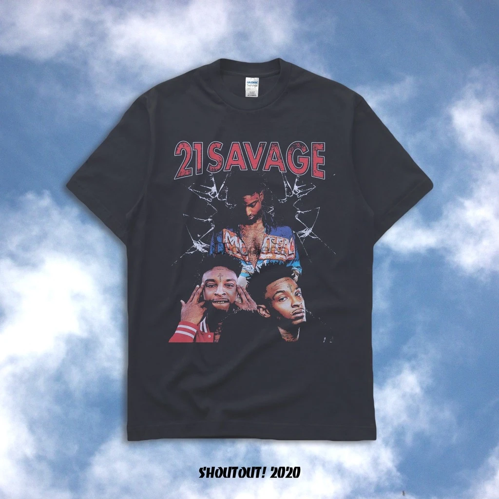 21 savage Винтажный стиль Rap tee | Мужская одежда
